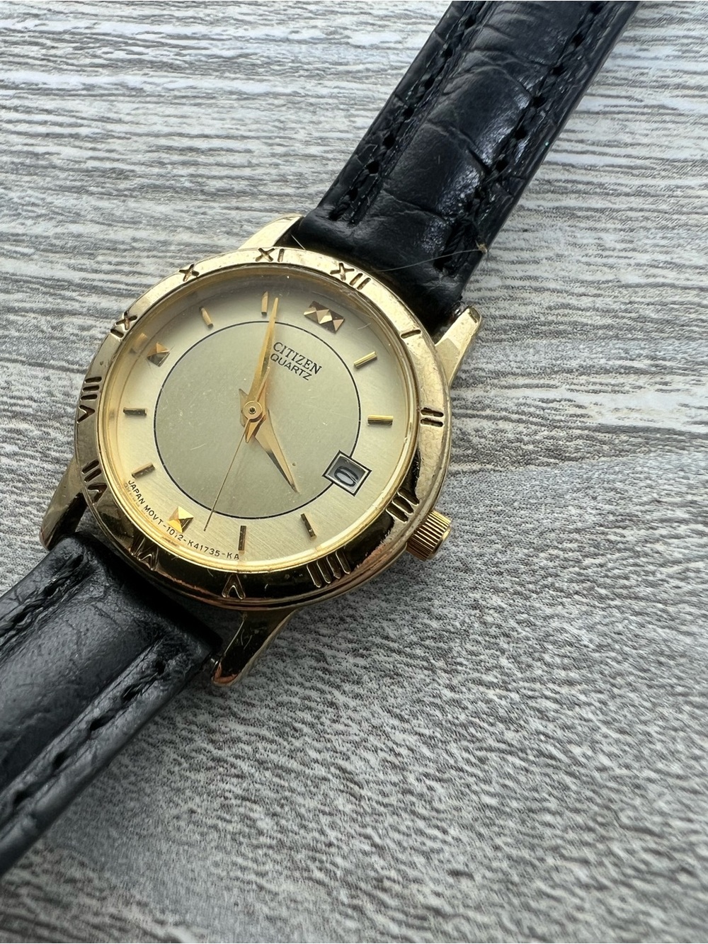 Citizen Women’s Gold-Tone Dress Watch with Black Leather Strap - Picture 3 of 8